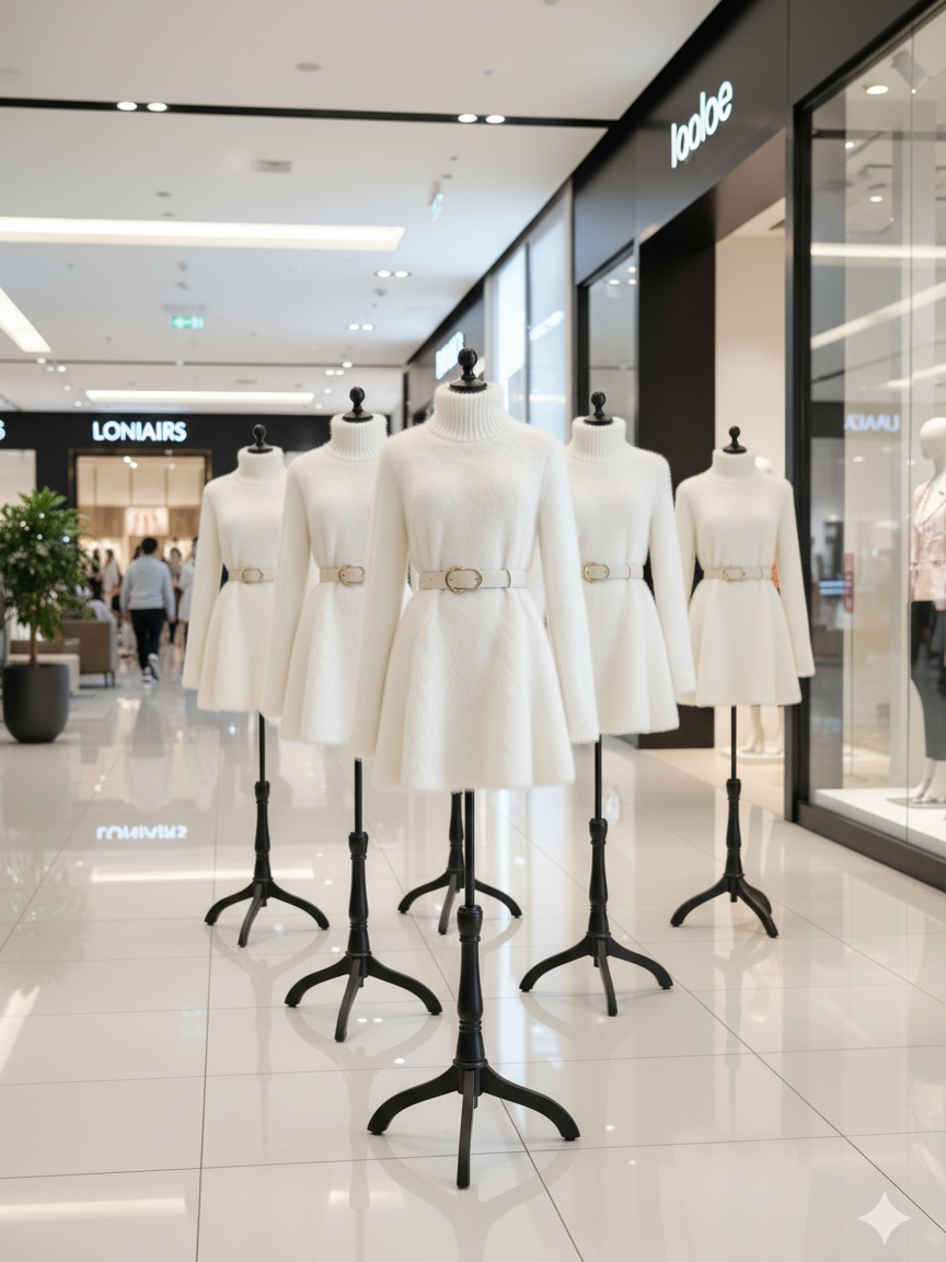 women winter knit dresses long sleeve turtleneck slim fit sweater