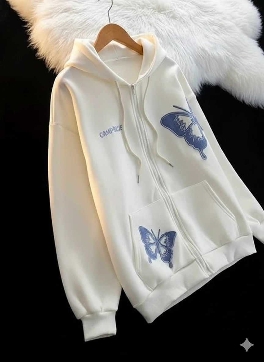 GRC Vibrant Butterfly Pattern Pocket Hoodie at ₹ 350/piece ( KOREAN outfit for INDIAN girls )