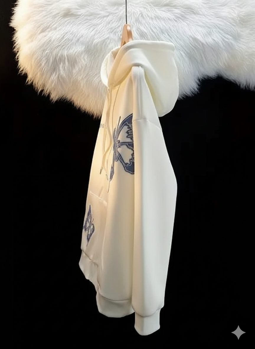 GRC Vibrant Butterfly Pattern Pocket Hoodie at ₹ 350/piece ( KOREAN outfit for INDIAN girls )