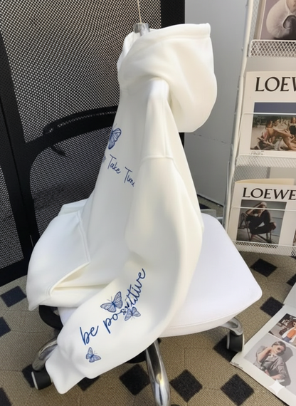 Print cute butterfly Women oversized Sweatshirt, HOODIE for women's ( UNIQUE PIECE )