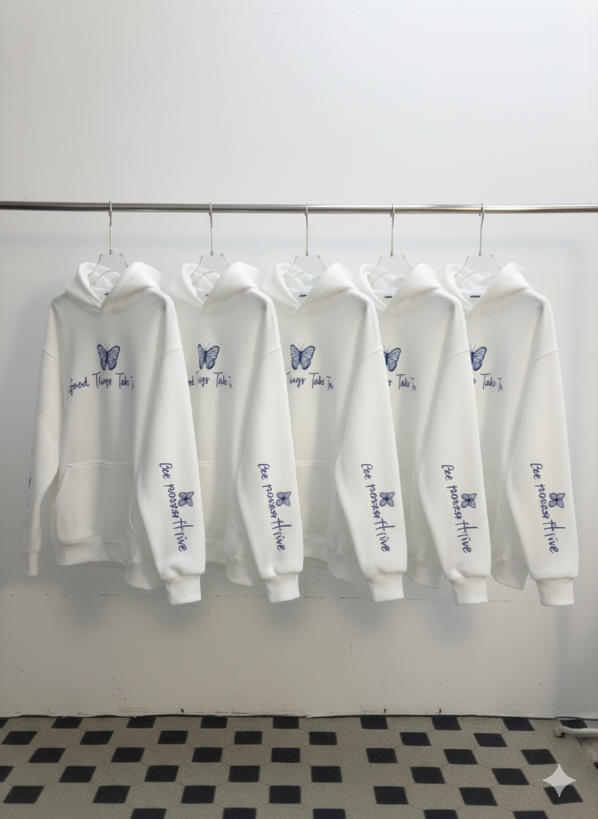 Print cute butterfly Women oversized Sweatshirt, HOODIE for women's ( UNIQUE PIECE )