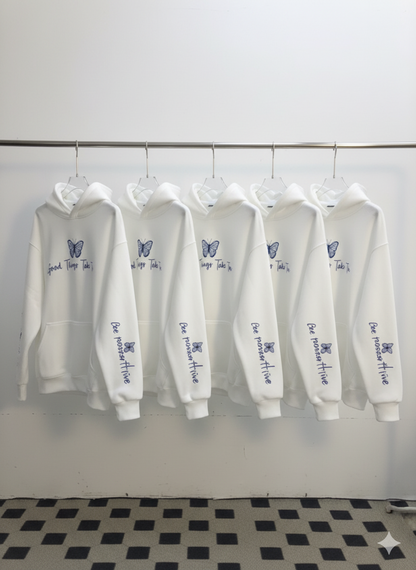 Print cute butterfly Women oversized Sweatshirt, HOODIE for women's ( UNIQUE PIECE )